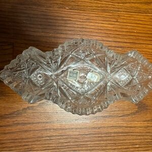 American Brilliant Imperial Glass HEAVILY CUT Oval Relish Tray Sawtooth 1914